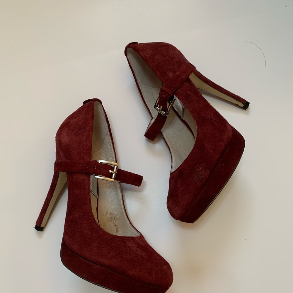 Michael Kors Maroon Suede Mary Janes